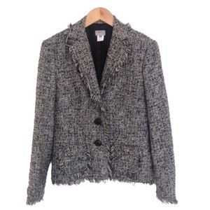 VINTAGE Phillipe Adec Rouge Ligne Women’s Size 8 Tweed Wool Blazer with Pockets